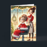 Customized Hair Dresser with Mrs. Claus Christmas Holiday Card<br><div class="desc">Customize this greeting card for your favourite hair stylist! Or send them to your favourite client.</div>