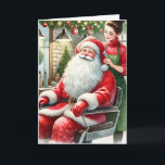 Customized Hair Dresser with Santa Claus Christmas Holiday Card<br><div class="desc">Customize this greeting card for your favourite hair stylist! Or send them to your favourite client.</div>