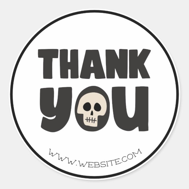 Customized Halloween Business Thank You Classic Round Sticker (Front)