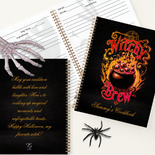 Customized Halloween Gothic Witch Brew Food Recipe Notebook