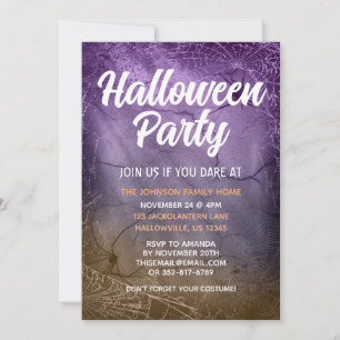 Customized Halloween Party Invitations with Spider