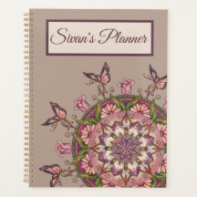 Customized Hand Drawn Floral Mandala Planner