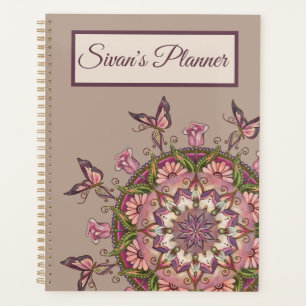 Customized Hand Drawn Floral Mandala Planner