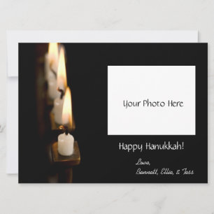 Customized Hanukkah Menorah w/ Photo Holiday Card