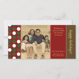 Customized Happy Holidays Polka Dots :: 01 Holiday Card