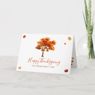 Customized Happy Thanksgiving Autumn trees Card