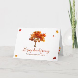 Customized Happy Thanksgiving Autumn trees Card