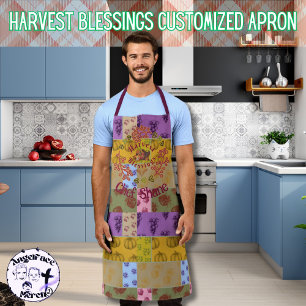 Customized Harvest Blessings Vintage Autumn Apron