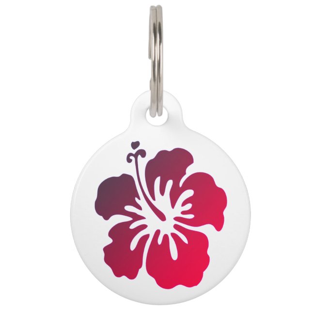 Customized Hibiscus Flower Pet Tag (Front)