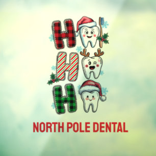 Customized Ho Ho Ho Dental Office Window Cling