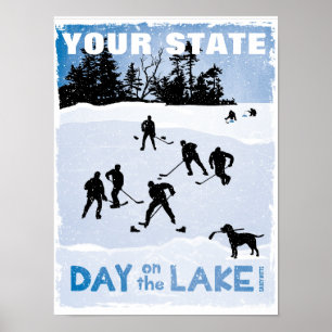 Customized Hockey Day on the Lake Pond Hockey Poster