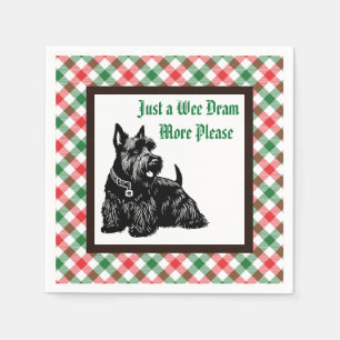 Customized Holiday Scottish Terrier Napkin