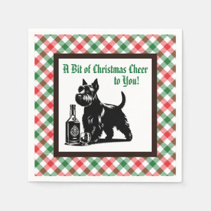 Customized Holiday Scottish Terrier Napkin