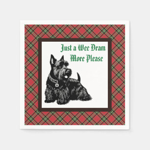 Customized Holiday Scottish Terrier Napkin