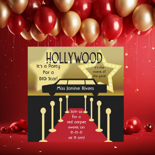 Customized Hollywood Glamour Birthday Invitation