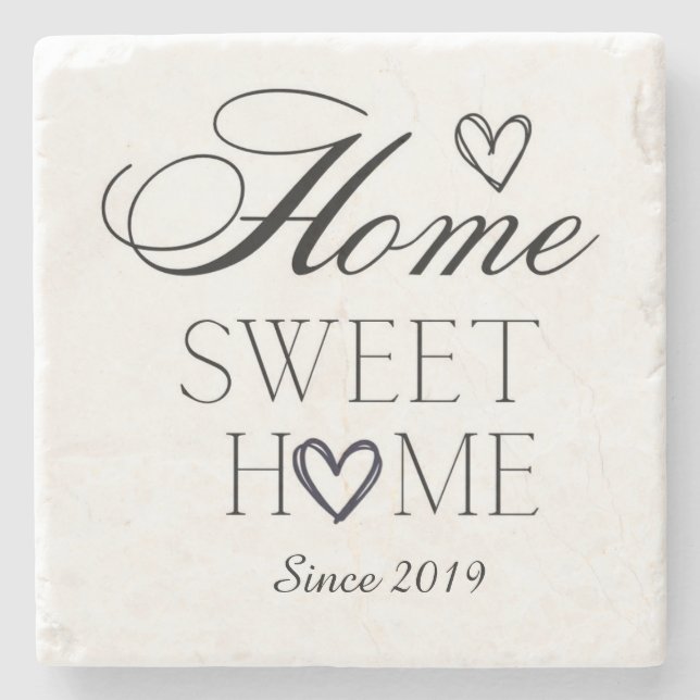 Customized Home Sweet Home  Stone Coaster (Front)