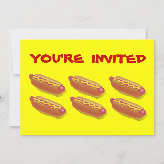 Customized Hot Dog Eating Contest  or BBQ invites (Front)