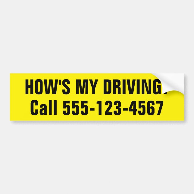 Customized How is My Driving Bumper Sticker (Front)
