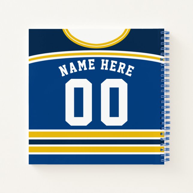 Customized Ice Hockey Jersey Template Notebook (Back)