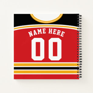 Customized Ice Hockey Jersey Template Notebook