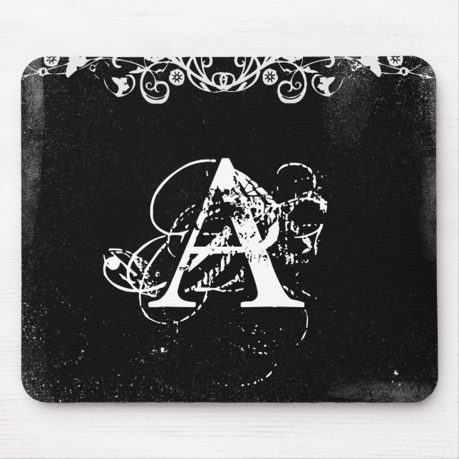 Customized Initial Monogram Mouse Pad (Front)