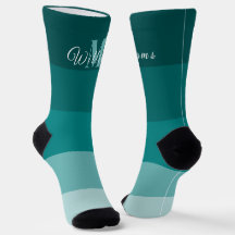 Customized Initials & Monogram For Teal ColorBlock