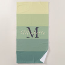 Customized Initials Monogram Green Colour Block Fo