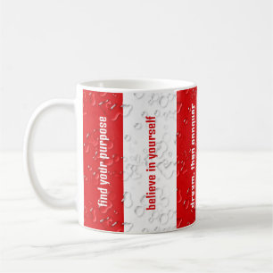 Customized Inspirational Quotes Red, White Stripes Coffee Mug