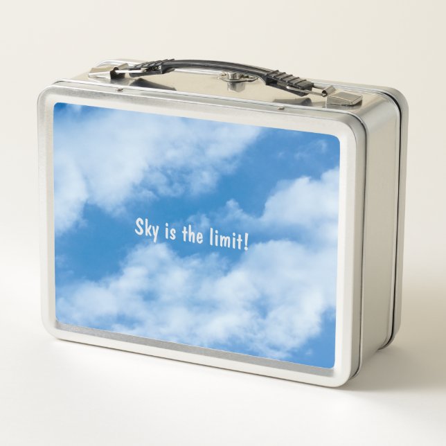 Customized Inspirational White Clouds on Blue Sky Metal Lunch Box (Back)