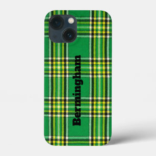 Customized iPhone Case Green Plaid Design
