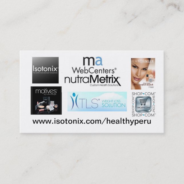 Customized Isotonix business card (Front)