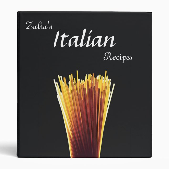 Customized Italian Recipe Cookbook Binder (Front)