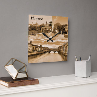 Customized Italy Florence Photography Square Wall Clock