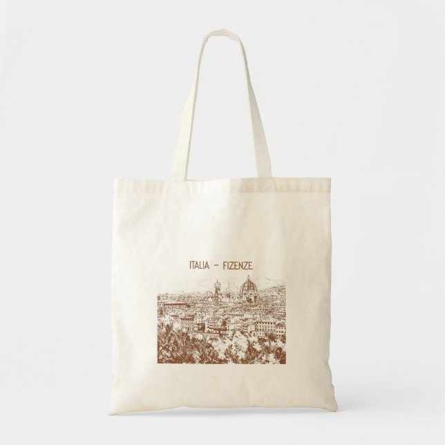 Customized Italy Florence Vintage Photography Tote Bag (Front)