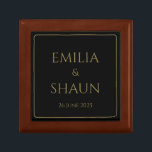 Customized Jewellery Box Wedding Gift for Newlywed<br><div class="desc">This elegant, vintage style jewellery box is a thoughtful wedding gift for newlyweds, for a couple celebrating a wedding anniversary, or for a friend. The minimalist, classic design is timeless, stylish and sophisticated. It is fully customizable, allowing you to add in the required names or personal message. It is currently...</div>