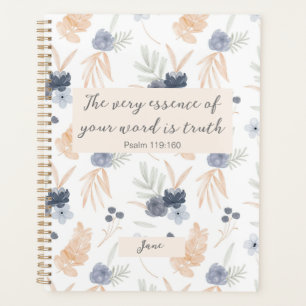 Customized JW 2023 year text Psalm 119:160 floral Planner