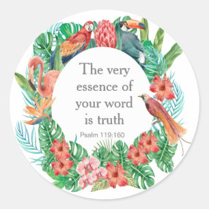 Customized JW 2023 year text Psalm 119:160 Jungle Classic Round Sticker