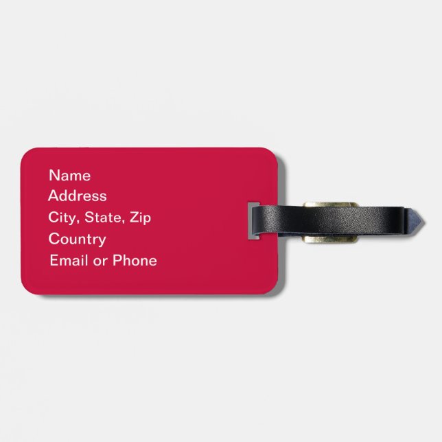 Customized Keep Calm Travel On Premium Luggage Tag (Back Horizontal)