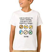 Customized Kids Allergy Symbols Sesame Soy Nuts