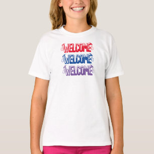 Customized Kids Cute Welcome tshirt for girls