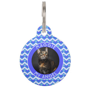 Customized Kitten Owner Gift Chevron Pet Tag