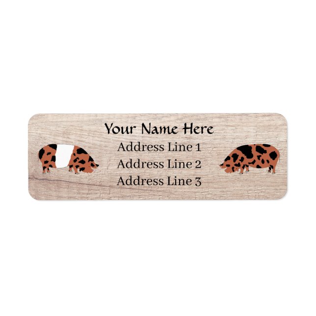 Customized KuneKune Pig Address Label (Front)