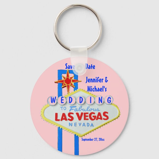 Customized Las Vegas Wedding Sign Keychain (Front)