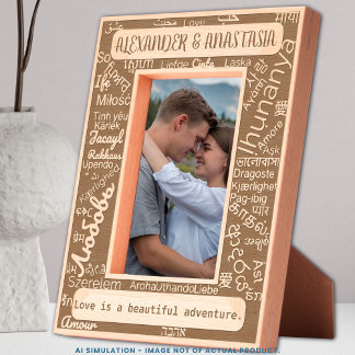 Customized Laser Engraved 'LOVE' in 50 Languages Etched Frames