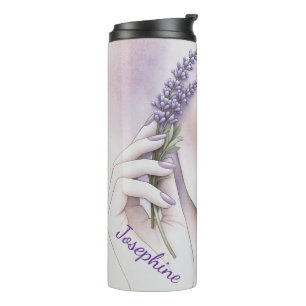 Customized Lavender Purple Woman Elegant Beauty Thermal Tumbler