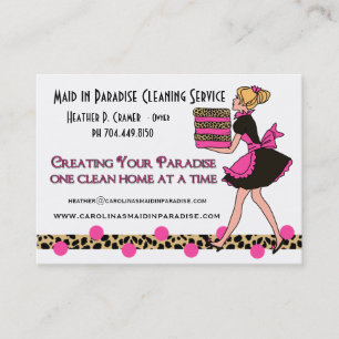 Customized Leopard Print Cleaning Service Business Card