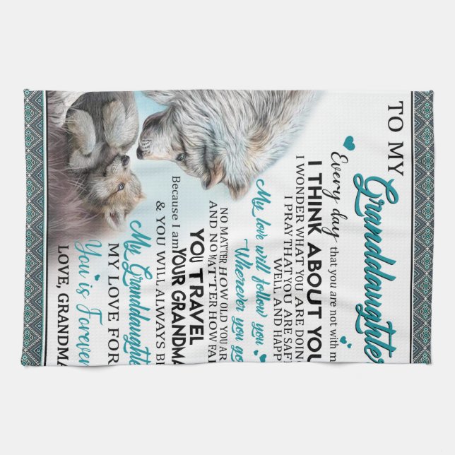 Customized Letter To My Granddaughter From Grandma Kitchen Towel (Horizontal)