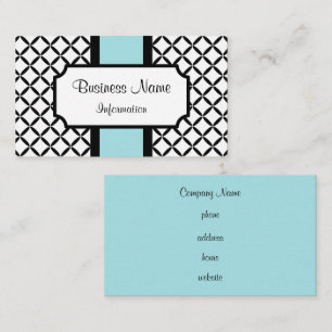 Customized Light Blue and Black Business Card