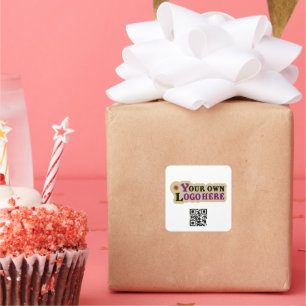 Customized logo and QR code Square Sticker