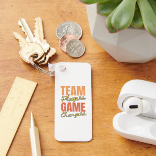 Customized Logo Motivational Team Player Office Keychain